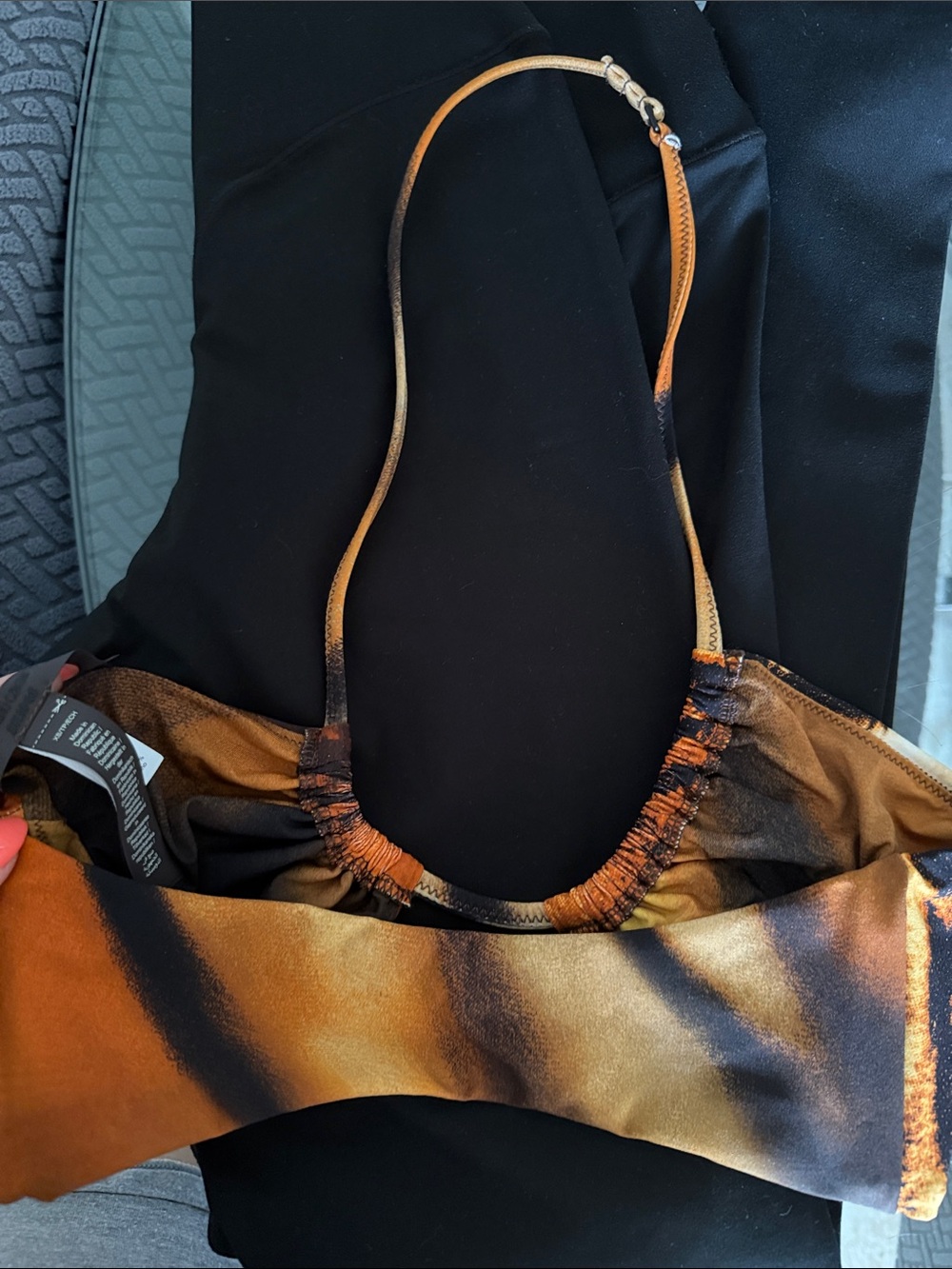 Roberto Cavalli Orange and Black Crossbody Shoulder Bag